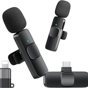 New Wireless Microphone 2-Pack Recorder for USB Type-C Phone Wireless Lavalier